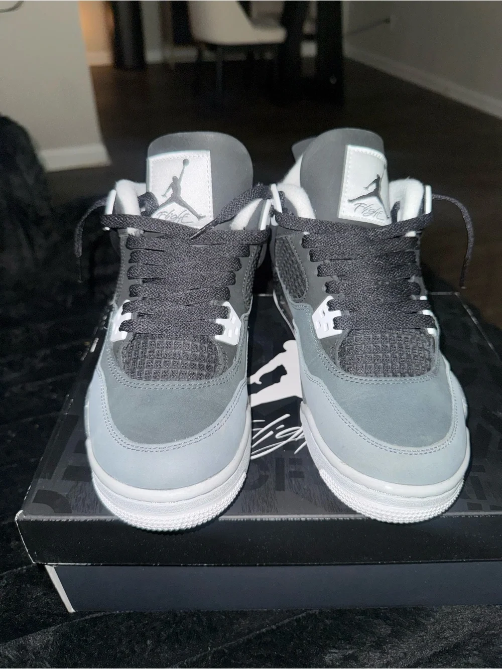 Air Jordan (Fear) 4 Retro Grade School - Gray / Black